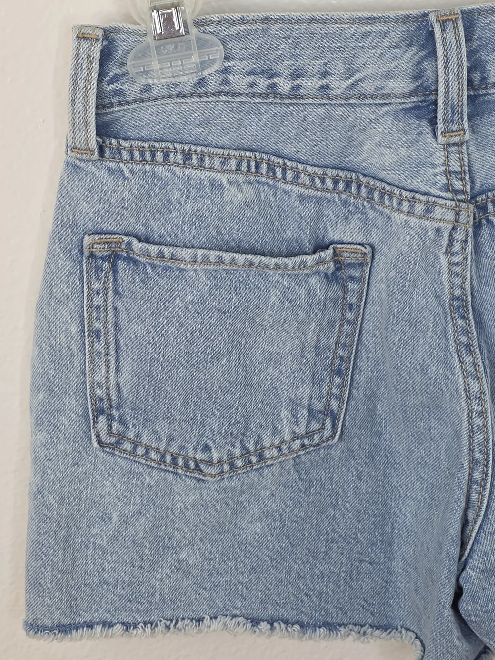 Old Navy Denim Strawberry Embroidered High-Rise Girls Shorts Light Blue 14